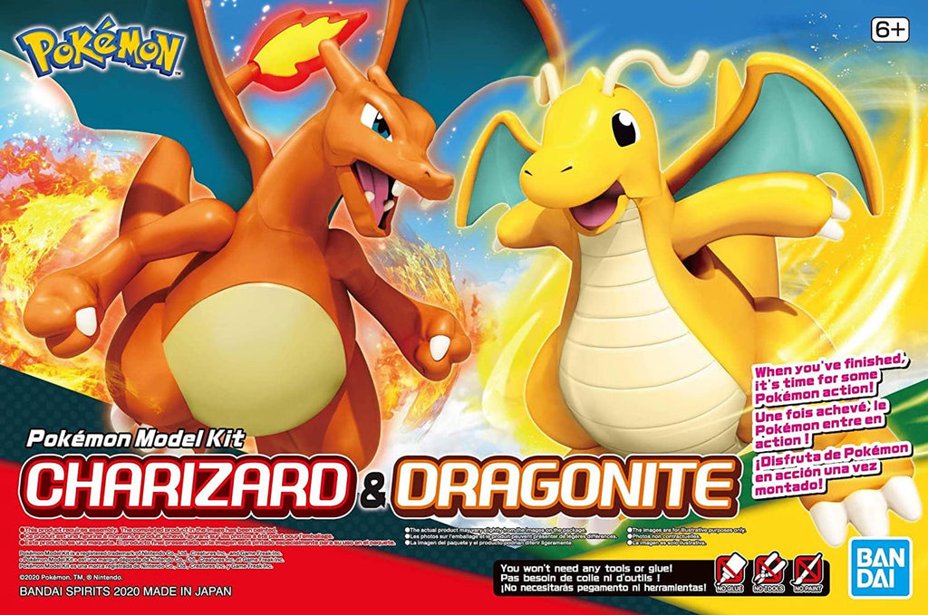 Bandai Hobby Charizard & Dragonite Kit de Modelo Pokemon, Multicolor