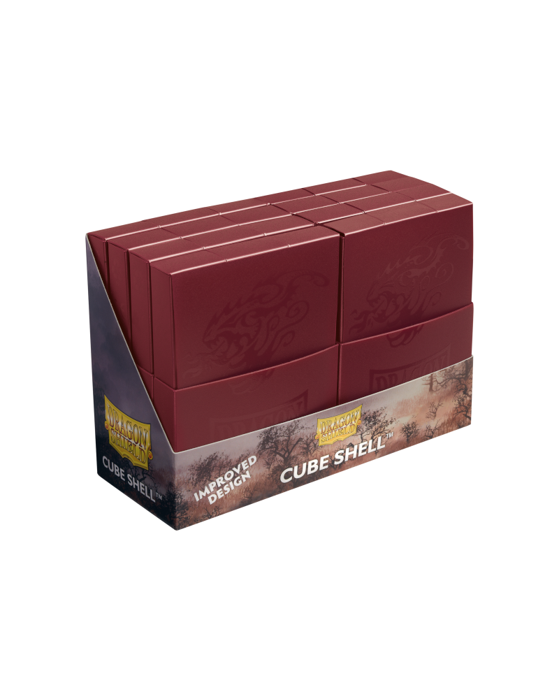 Dragon Shield Cube Shell Blood Red 8 Units Durable and Sturdy TCG OCG Card Storage Card Deck Box AT-30550