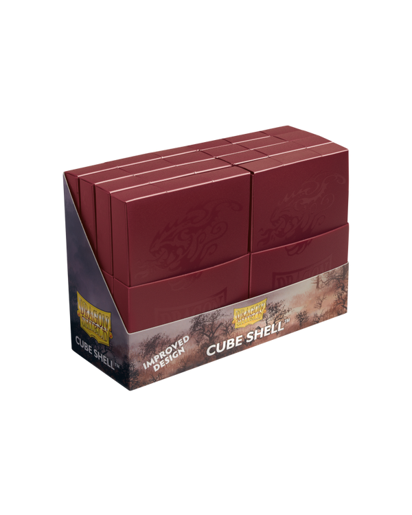 Dragon Shield Cube Shell Blood Red 8 Units Durable and Sturdy TCG OCG Card Storage Card Deck Box AT-30550