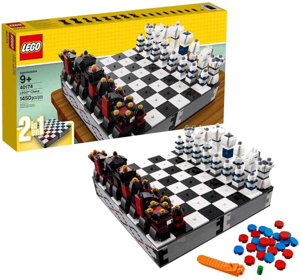 LEGO (40174) Chess Set 2 in one Includes a Buildable Chessboard and Buildable Playing Pieces (1,400 Pieces)