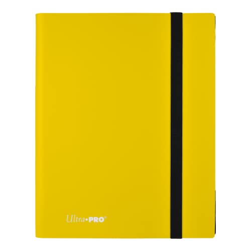 Ultra Pro - 9 Pocket Pro Binder (Lemon Yellow) - Pro Binder With Side Loading Pocket , Protect All your Gaming Cards , Sports Cards , and collectible Trading Cards, Perfect Gift for Gamers