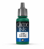 Vallejo Game Color Black Green Acrylic Non Toxic Paints 17ml VAL-72090