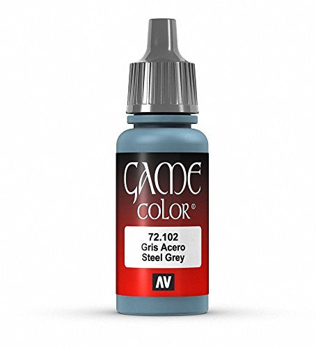 Vallejo Game Color Steel Grey Acrylic Non Toxic Paints 17ml VAL-72102