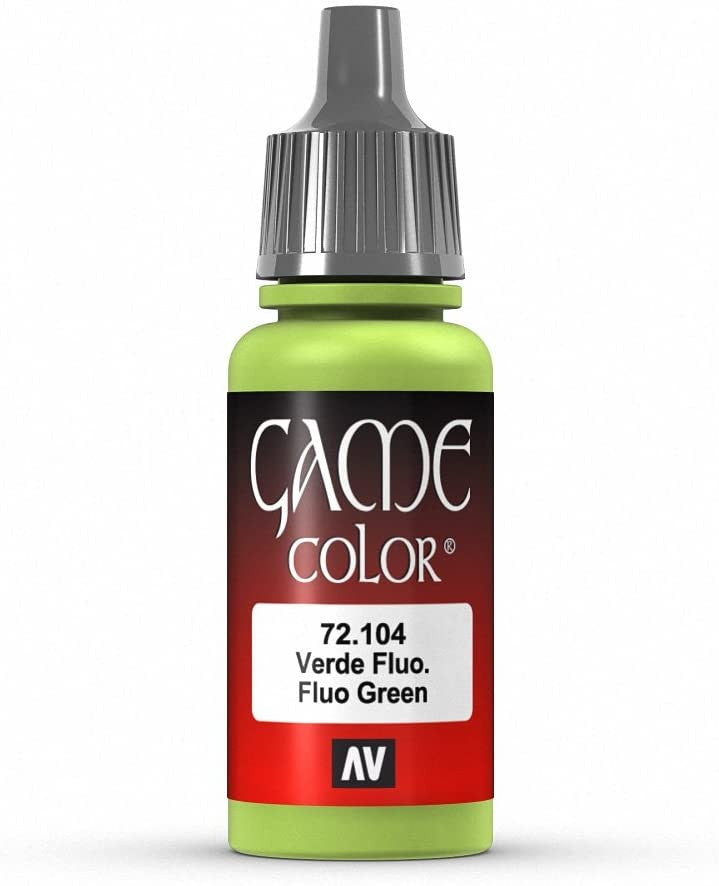 Vallejo Game Color Fluorescent Green Acrylic Non Toxic Paints 17ml VAL-72104