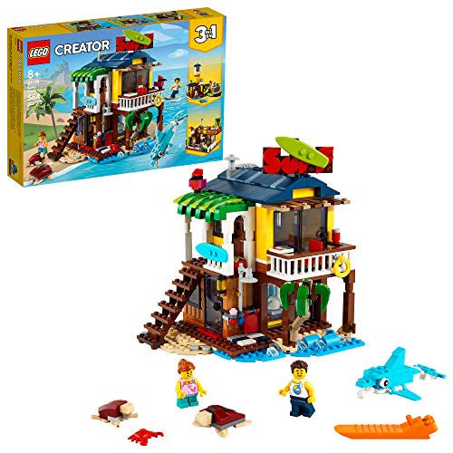 LEGO Creator 3in1 Surfer Beach House Building Kit Featuring Beach Hut and Animal Toys New 2021 564 Pieces LEGO-31118