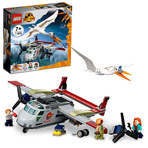 LEGO Jurassic World Quetzalcoatlus Plane Ambush Dinosaur Building Toy Set for Kids Aged 7 and up 293 Pieces