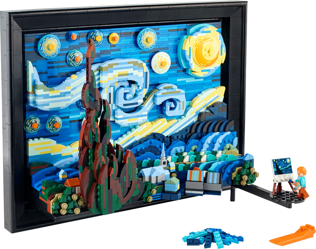 LEGO-21333 Vincent van Gogh - The Starry Night Build Creativity. Build Concentration. Build Your Own 3D LEGO Brick Version of One of Vincent Van Goghâ€™s Most Celebrated Artworks