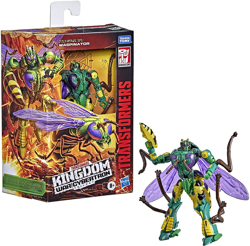 Transformers Toys Generations War for Cybertron: Kingdom Deluxe WFC-K34 Waspinator Action Figure - Kids Ages 8 and Up, 5.5-inch