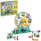LEGO Creator 3in1 Ferris Wheel Building Kit with Rebuildable Toy Bumper Cars Boat Swing and 5 Minifigures 1,002 Pieces