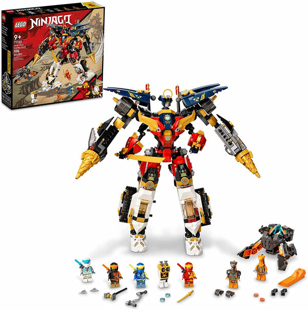 LEGO NINJAGO Ninja Ultra Combo Mech Vehicle Playset for Ages 9 and up with Car Jet and Tank Toys Creative Building Kit for Kids 1104 Pieces LEGO-71765