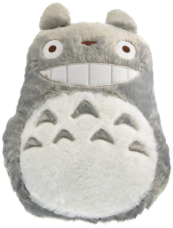 Studio Ghibli via Bluefin Marushin My Neighbor Totoro Big Grey Totoro Die-Cut Cushion - Official Studio Ghibli Merchandise, Grey,White