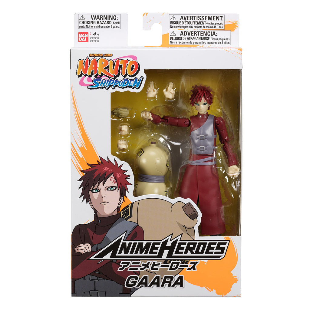 Anime Heroes Naruto Shippuden Gaara Collectible Action Figure 6.5 Inch Fully Articulated Anime Toy Official Licensed Merchandise BA36906