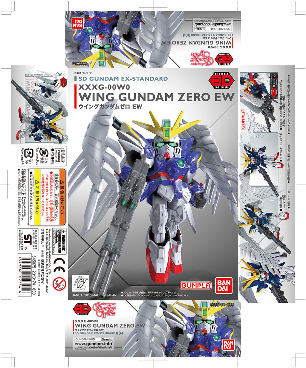 Bandai Hobby SD EX-Standard Wing Gundam Zero Version EW Action Figure, Multi, 8 (BAN202754)