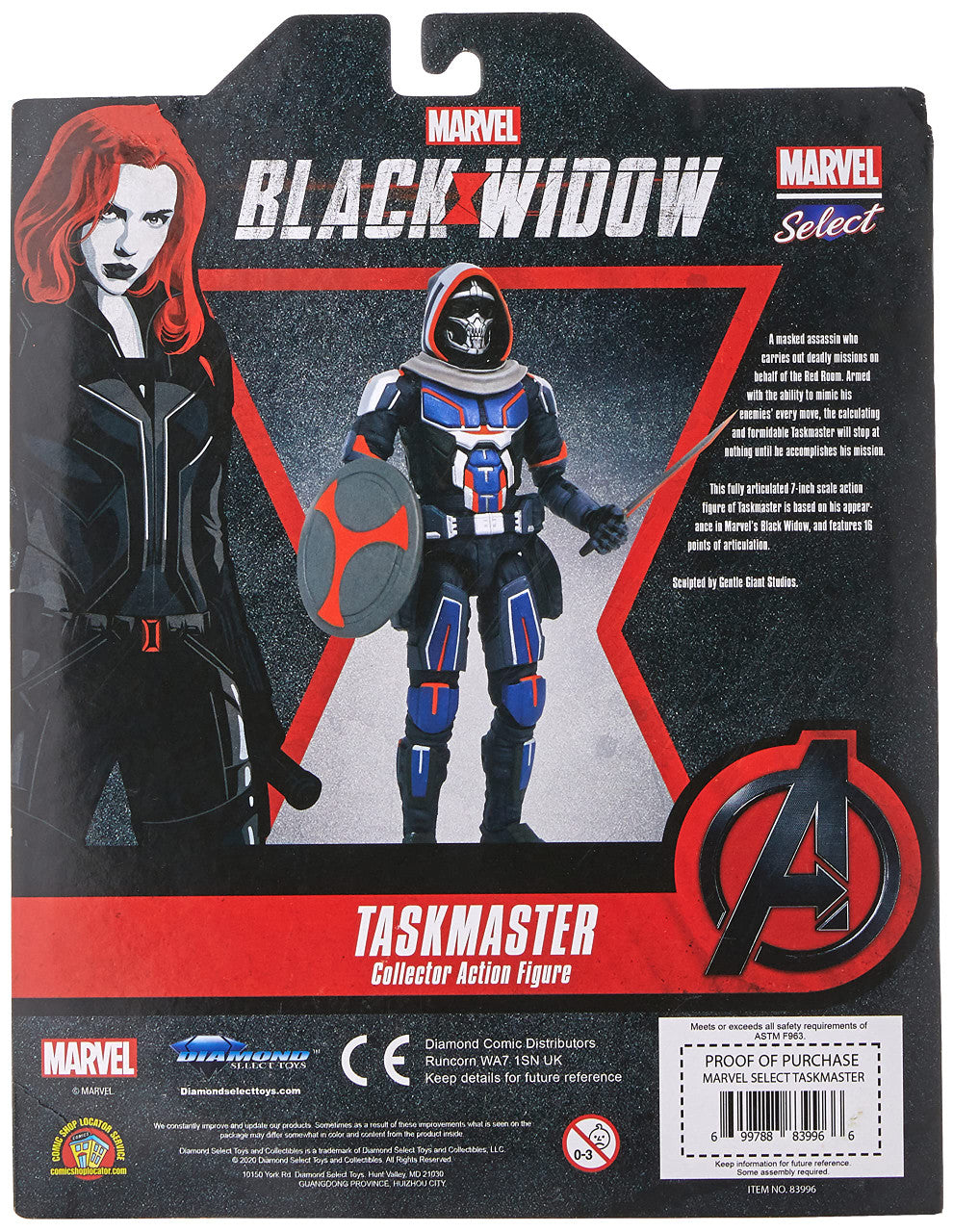 MARVEL SELECT BLACK WIDOW MOVIE TASKMASTER FIGURE (O/A)