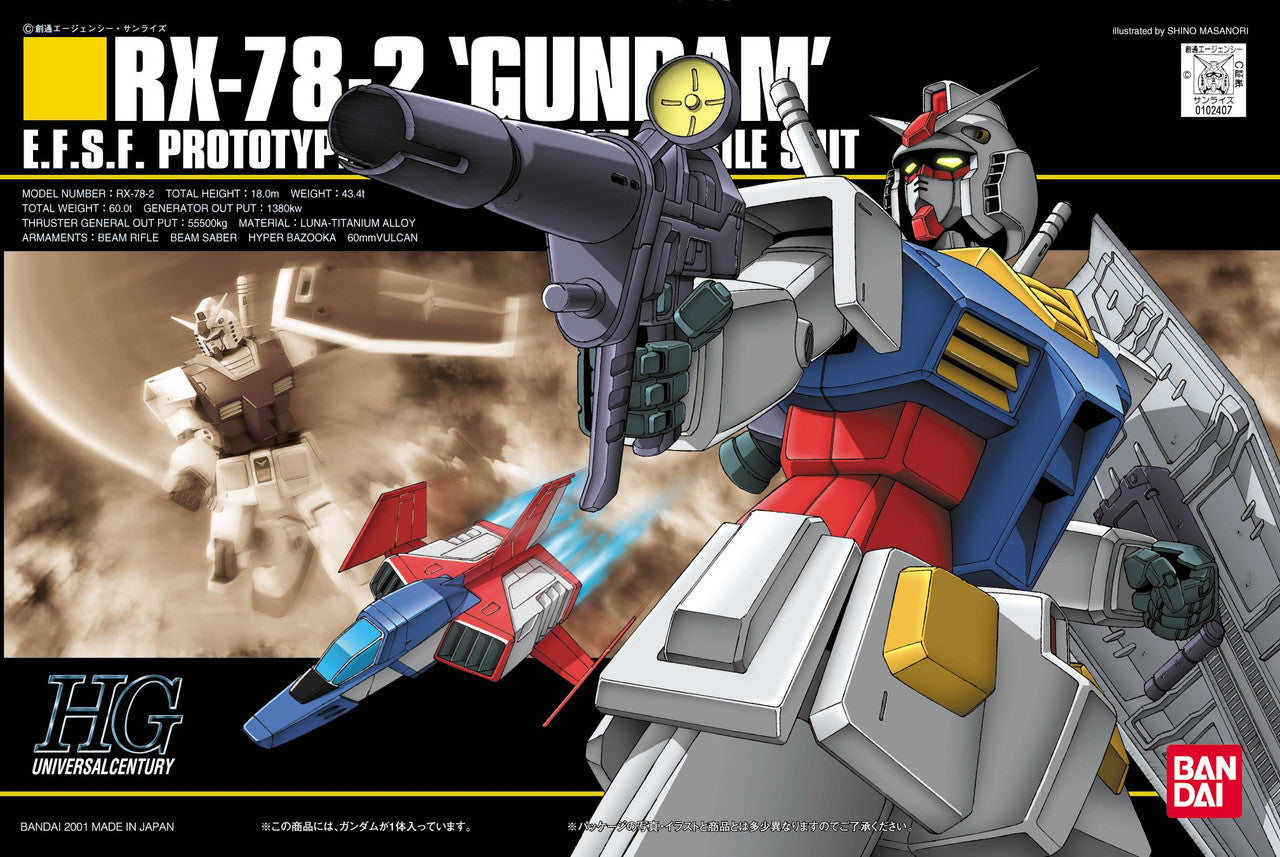 Bandai Hobby HGUC 1/144 #21 RX-78-2 GUNDAM Mobile Suit Gundam Model Kit