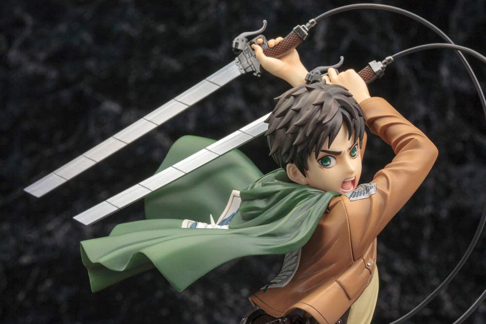 Kotobukiya Attack On Titan: Eren Yeager (Renewal Package Variant) ArtFX J Statue, Multicolor