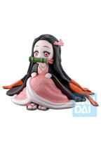 Demon Slayer: Kimetsu no Yaiba Nezuko Kamado Became Smaller Shake The Sword Burn Your Heart Nezuko in Contemplative Pose Bearing Bamboo Mouth Restraint Anime Chibi Figure Ichiban Bandai Spirits BAS60176