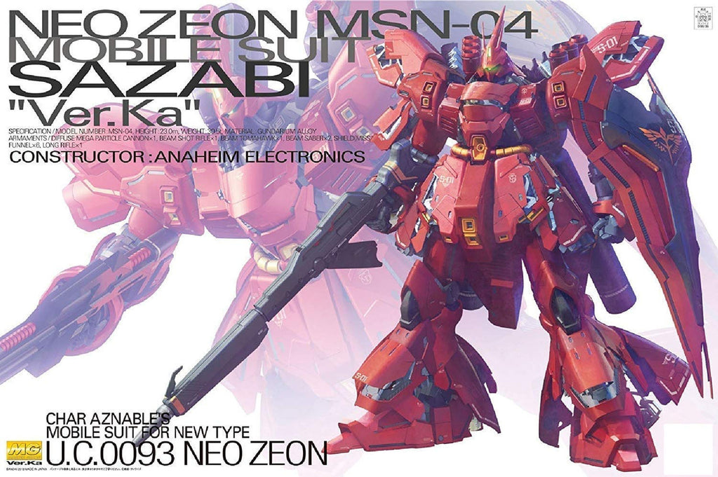 Bandai 5055457 Msn-04 Sazabi (Ver. Ka) MG 1/100 Model Kit, from Char' Counterattack