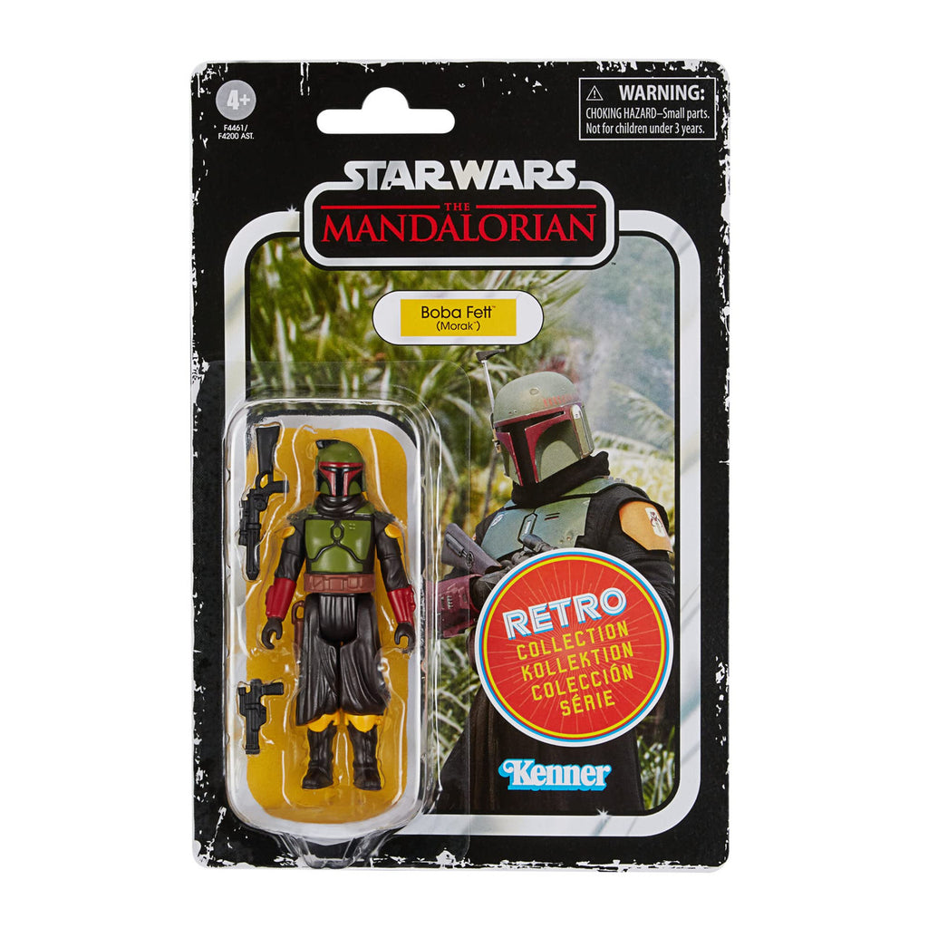 Star Wars Retro Collection Boba Fett (Morak) Toy 3.75-Inch-Scale The Mandalorian Collectible Action Figure, Toys Kids 4 and Up