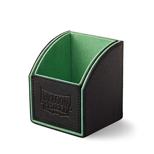Dragon Shield Nest Deck Box Black and Green Black Exterior and Classy Colored Interior Fabric AT-M40102