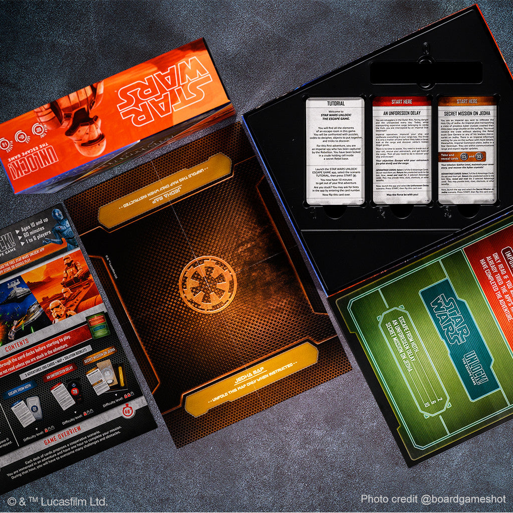 Asmodee Star Wars Unlock The Escape Game Card Game Escape Room Games for Adults and Kids for Ages 10 and up for 1 to 6 Players Average Playtime 60 Minutes SWU001