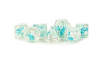 Metallic Dice Games 16mm Resin Poly Set Snowflake w/White 7 Role Playing Game Dice for Dungeons and Dragons MTD752