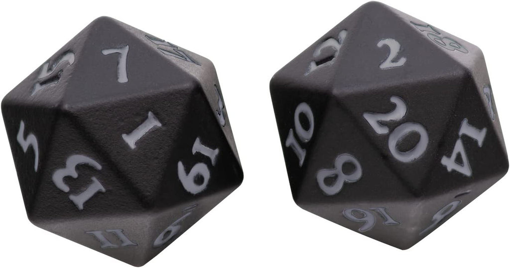 Ultra PRO Vivid Heavy Metal D20 Dice Set Black 2ct. - UP Your Gaming With High Quality 20 Sided Dice UPI-15943