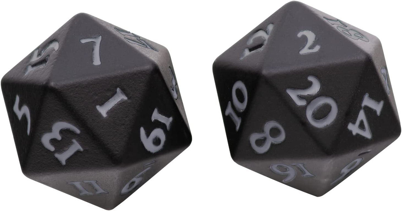 Ultra PRO Vivid Heavy Metal D20 Dice Set Black 2ct. - UP Your Gaming With High Quality 20 Sided Dice UPI-15943