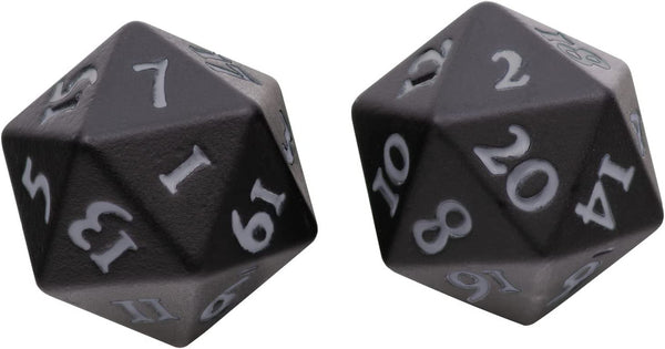 Ultra PRO Vivid Heavy Metal D20 Dice Set Black 2ct. - UP Your Gaming With High Quality 20 Sided Dice UPI-15943