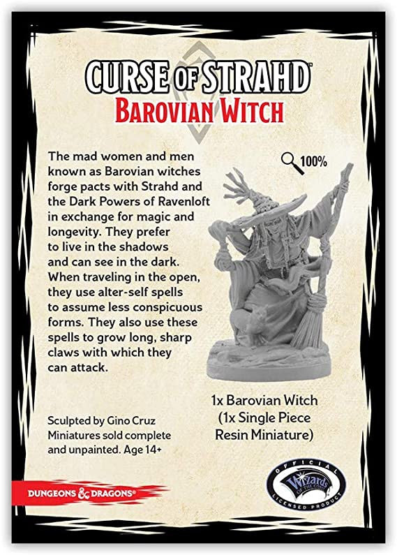 Dungeons and Dragons Gale Force Nine Curse of Strahd Barovian Witch 1 fig Miniatures D&D 71131