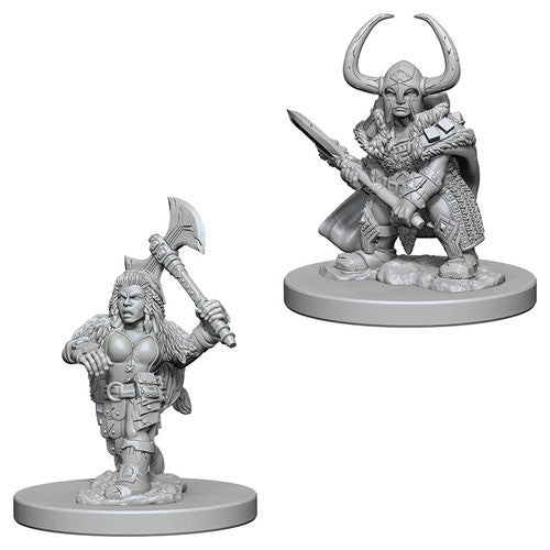 Dungeons and Dragons Wizkids Dwarf Barbarian Nolzurs Marvelous Unpainted Dwarf Female Barbarian Paladin Miniature D&D WZK72645