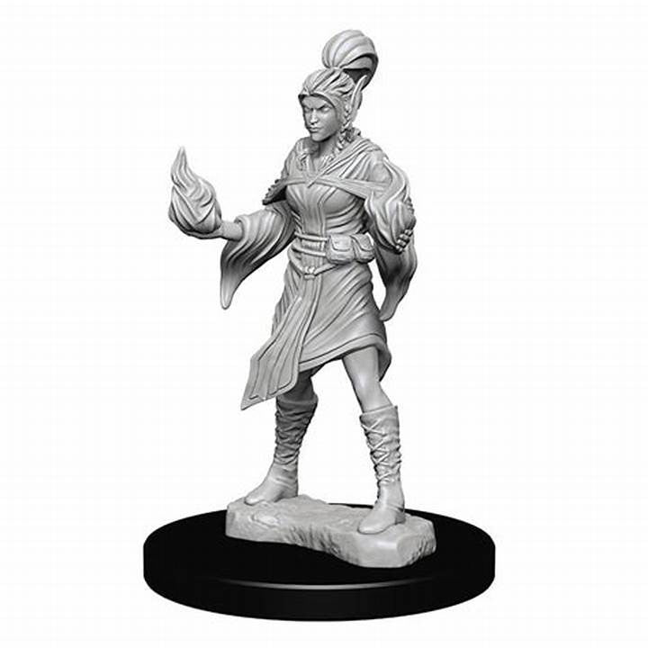 Dungeons and Dragons Wizkids Elf SorcererWizKids Pathfinder Deep Cuts Unpainted s Elf Female Sorcerer Miniature D&D WZK72606