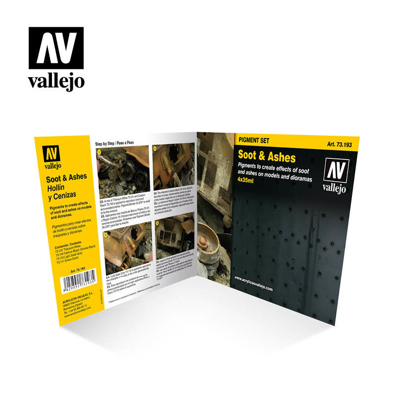 Vallejo Soot & Ashes Pigment Set of 4 Paints 35ml VAL-73193