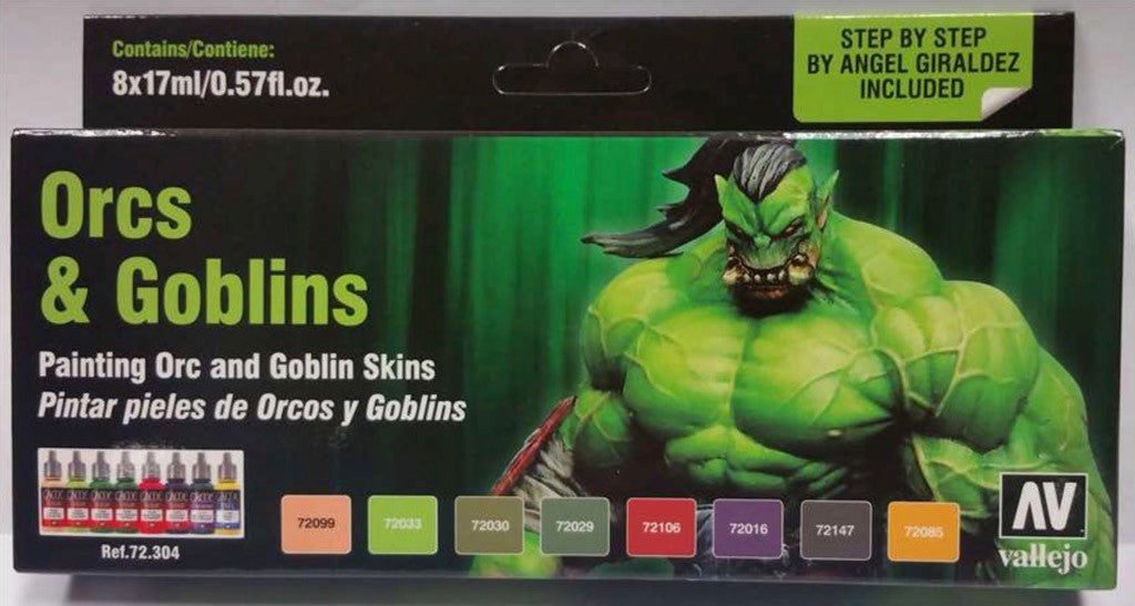 Vallejo Orcs & Goblins Game Color Set of 8 Paints 17ml VAL-72304