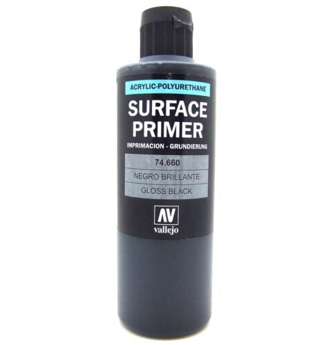 Vallejo Surface Primer Gloss Black 200ml VAL-74660
