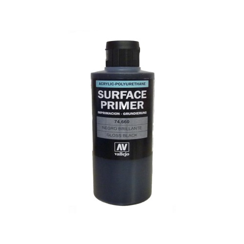 Vallejo Surface Primer Gloss Black 200ml VAL-74660