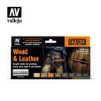 Vallejo Wood and Leather Paint Set Acrylic Non Toxic 17ml VAL-70182