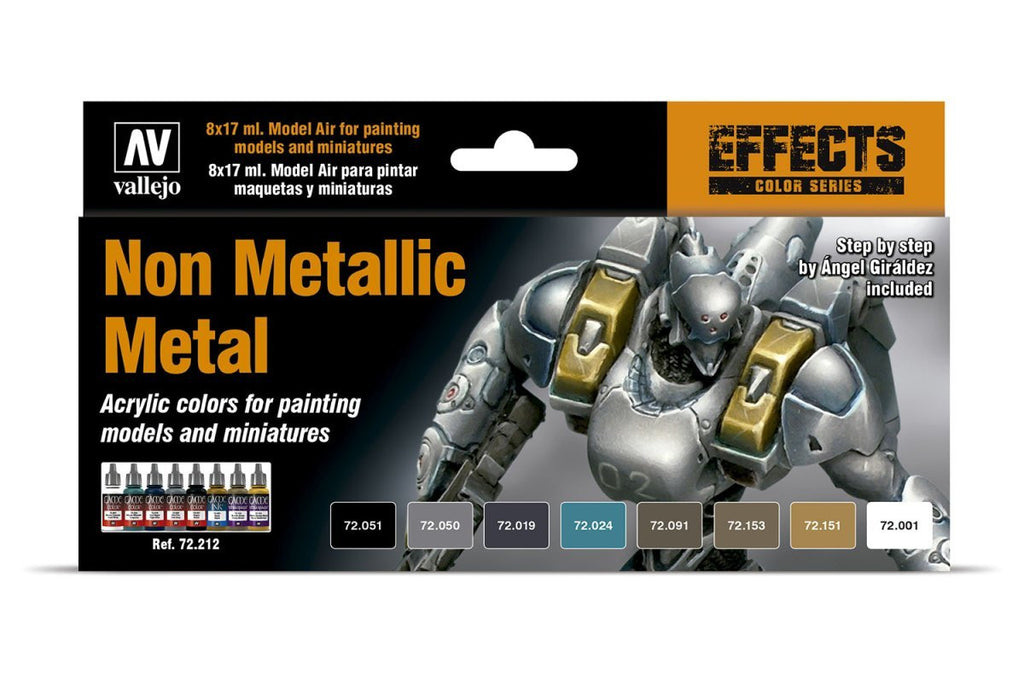 Vallejo Non Metallic Metal Colors Paints Pack of 8 17ml VAL-72212
