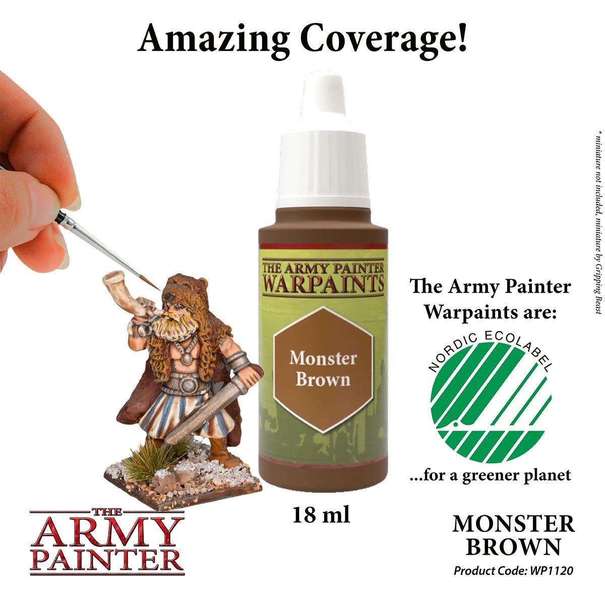 The Army Painter Warpaint Monster Brown Non Toxic Acrylic Paints 18ml WP1120