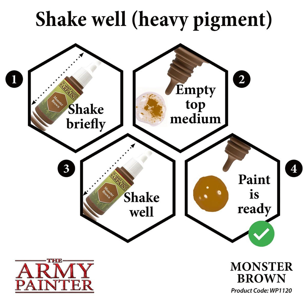 The Army Painter Warpaint Monster Brown Non Toxic Acrylic Paints 18ml WP1120