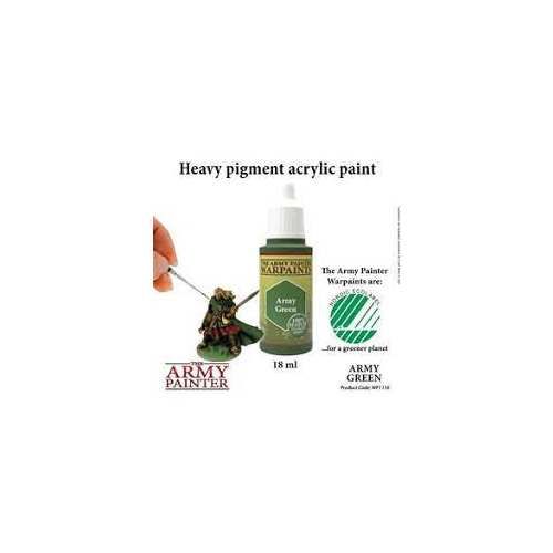 The Army Painter Warpaint Army Green Non Toxic Acrylic Paints 18ml WP1110