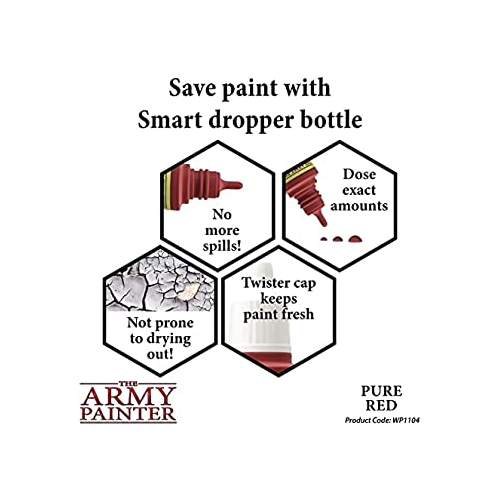 The Army Painter Warpaint Pure Red Non Toxic Acrylic Paints 18ml WP1104