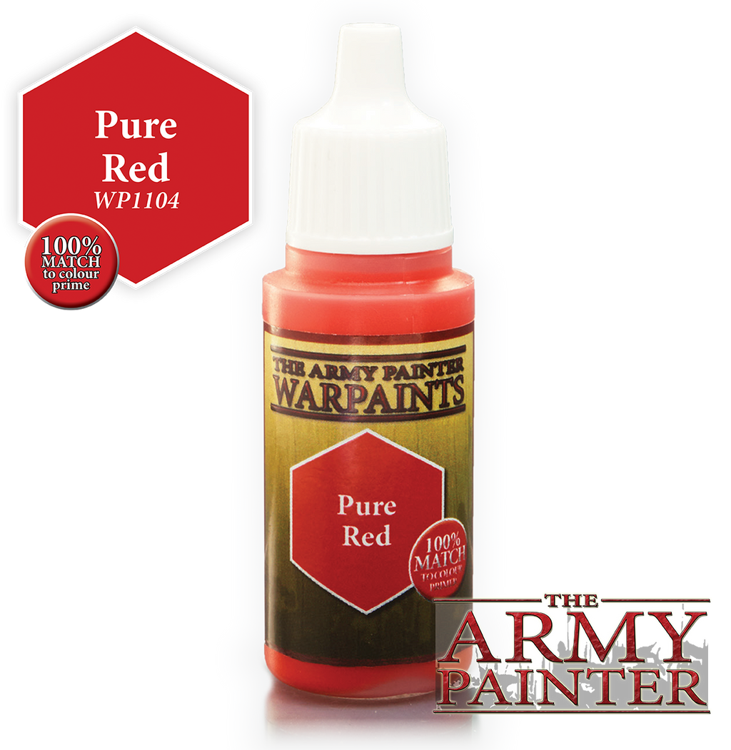 The Army Painter Warpaint Pure Red Non Toxic Acrylic Paints 18ml WP1104