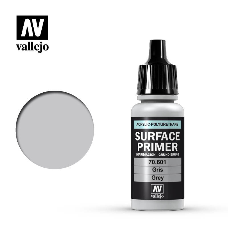 Vallejo Surface Primer Grey Gris Non Toxic Acrylic Paints 17ml VAL-70601