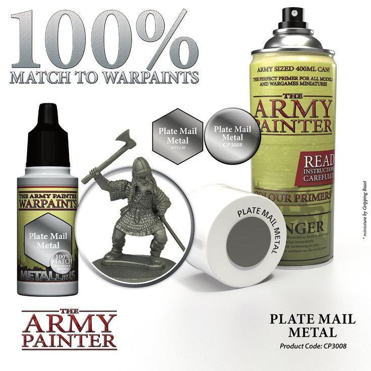 The Army Painter Color Primer Plate Mail Metal Spray 400ml CP3008