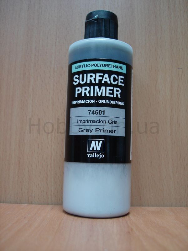 Vallejo Grey Primer Acrylic Polyurethane Non Toxic 200ml VAL-74601