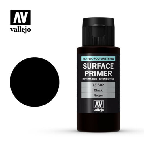 Vallejo Black Primer Acrylic Polyurethane Paints Primer 60ml VLJ-73602