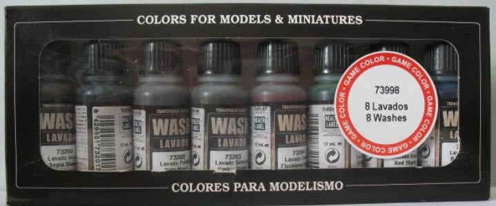 Vallejo Game Color Washes Set Pack of 8 17ml VAL-73998
