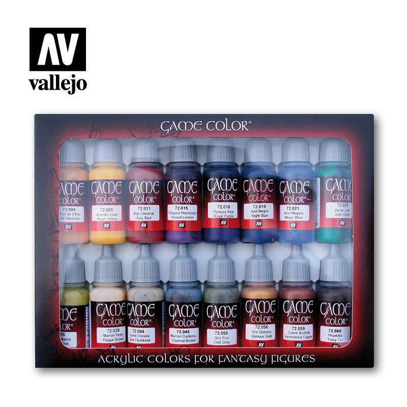 Vallejo Game Color Advanced Acrylic Paint Set Pack of 16 Assorted Colours 17ml VAL-72298
