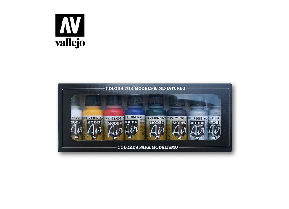 Vallejo Metallic Colors Model Air Paint Set 8 Pack 17ml VAL-71174